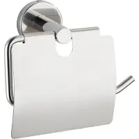 Wenko Bosio toiletrolhouder met klep RVS glanzend