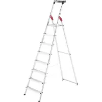 Hailo Trapladder L60, EN 131, met multifunctionele schaal en scharnierbescherming, tot 150 kg, 8 treden