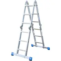 Krause aluminium knikladder, 4 x 3 sporten (300 mm diep), SpeedMatic systeem, 2 dwarsladders