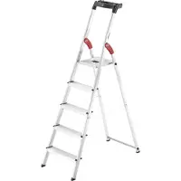 Hailo Trapladder L60, EN 131, met multifunctionele schaal en scharnierbescherming, tot 150 kg, 5 treden
