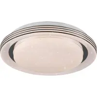 Reality Plafondlamp Atria, Ø 27 cm, wit, kunststof, CCT dimbaar, wit / opaal, Woon-/ Eetkamer, Kunststof, Modern, LED plafondlamp