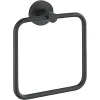 Wenko Handdoekring Bosio RVS zwart mat 16x18cm - Handdoekhouder