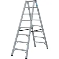 Krause STABILO dubbele trap 2x8, 225 kg, 80 mm D-treden, tweezijdige toegang, aluminium verbindingen, SafetyCap