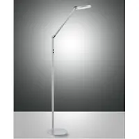 FABAS LUCE LED-vloerlamp Regina, dimbaar, alu / grijs / zink, Woon-/ Eetkamer, metaal, Modern, LED vloerlamp