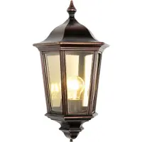 LCD Wandlamp buiten 1165, dimbaar, koper, Aluminium, Antiek, Wandlamp buiten