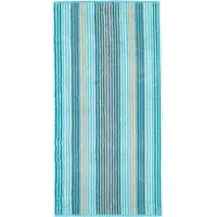 Cawö Handdoek Unique Stripes Turquoise (Set van 3)