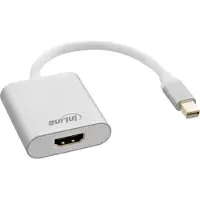 InLine Mini DisplayPort HDMI converter kabel, aluminium, wit, 4K/60Hz