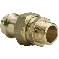 Viega Sanpress 3 delige koppeling SC buitendraad 22x1/2 brons 142674