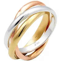 Elli Ring 'Trio' goud / rose-goud / zilver
