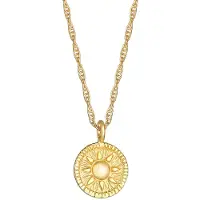 Elli - Elli Halsketting Dames Koord Halsketting Munten Hanger Ronde Zon Antiek Trend in 925 Sterling Zilver Kettingen