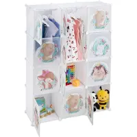 Relaxdays kinderkast 2 kledingroedes - kinderkledingkast - kledingkast kinderkamer