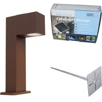 QAZQA Buitenlamp roestbruin met grondpin en kabelmof 30cm IP44 - Baleno