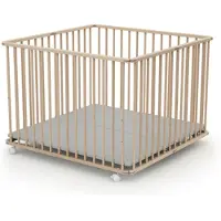 WEBABY Houten opvouwbare kinderbox CALI Beuken onbewerkt 100 x 100 cm