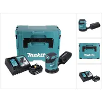 Makita Slijpmachine + polijstmachine, DBO 180 RF1J 18 V accu vlakschuurmachine + 1x accu 3.0Ah + lader + Makpac (Excentrische schuurmachine)