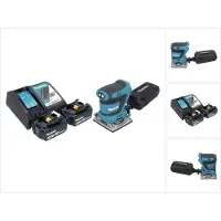 Makita DBO 484 RF accu vlakschuurmachine 18 V 112 x 102 mm + 2x accu 3.0 Ah + lader
