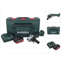 Metabo W 18 L BL 9-125 Akku Winkelschleifer 18 V 125 mm Brushless + 1x Akku 5,5 Ah + Ladegerät + m