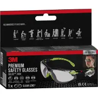 3M Veiligheidsbril SOLUS 1000, EN 166:2001, UVA/UVB/UVC-bestendig, anticondenscoating, verwijderbare pakking, etui in microvezel, PC