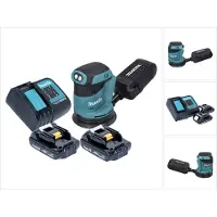 Makita DBO 180 SY 18 V 125 mm accu excentrische schuurmachine + 2x 1,5 Ah accu + lader