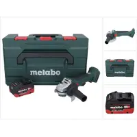 Metabo W 18 L BL 9-125 Snoerloze haakse slijper 18 V 125 mm borstelloos + 1x accu 10.0 Ah + metaBOX - zonder lader