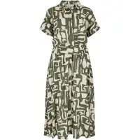 Apricot Midi-jurk met smokdetails