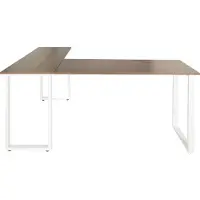 Hjh OFFICE WORKSPACE BASIC I | 165x120 - Bureau Walnoot / Wit