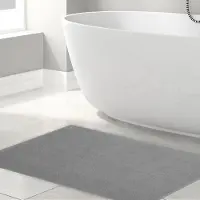 Hammetex 100% katoenen antislip badmat, 43x61 cm badmat voor badkamertoilet, absorberend, snel drogend, wasbaar, lichtgrijs