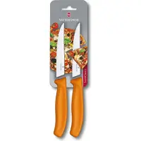 Victorinox SwissClassic pizza-/steakmes oranje, set van 2, 6.7936.12L9B