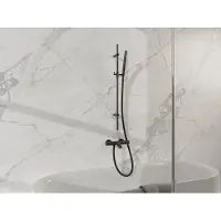 FortiFura Calvi Badkraan - met glijstangset - staafhanddouche - metalen doucheslang - mat zwart SW767488/SW496811/SW706203/SW720224