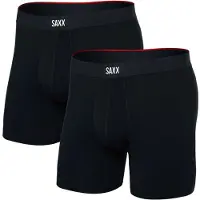 Saxx - Vibe Xtra Boxer Brief Fly 2-Pack - Synthetisch ondergoed XL, zwart
