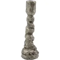 House Doctor Raku kandelaar antiek zilver 25 cm