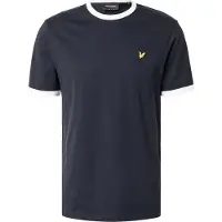 Lyle & Scott Shirt 'Ringer' navy / geel / wit