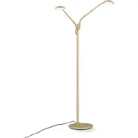 Orion LED-vloerlamp Cobra, dimbaar, messing / goud, Woon-/ Eetkamer, metaal, Modern, LED vloerlamp