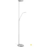 Orion LED-uplighter vloerlamp Cobra, dimbaar, alu / grijs / zink, Woon-/ Eetkamer, metaal, Modern, LED vloerlamp