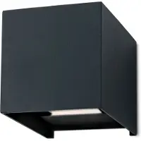 Orion LED-wandlamp buiten Cube, alu / grijs / zink, Aluminium, Modern, LED wandlamp buiten