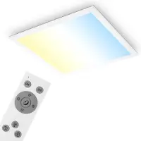 Briloner Simple - LED CCT Plafondlamp - plafonniere dimbaar - paneel led - met afstandsbediening - 21W - 38cm - wit