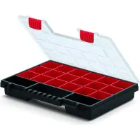 Prosperplast Sorteer box - 13 vaks - kunststof - zwart - 34 x 25 x 5 cm