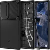 Spigen Optik Armor Galaxy S23 Ultra Hoesje Zwart