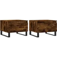 vidaXL Salontafels 2 st 50x46x35 cm bewerkt hout gerookt eikenkleurig