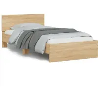 vidaXL Bedframe met hoofdbord zonder matras sonoma eiken 100x200 cm