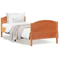 vidaXL Massief houten bed zonder matras, wasbruin, 75x190 cm, van grenenhout