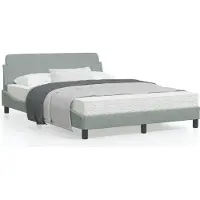 vidaXL Bedframe "Dover" 140x200 cm fluweel lichtgrijs