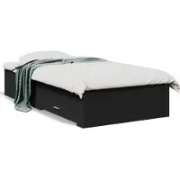 vidaXL Bedframe met lades bewerkt hout zwart 75x190 cm