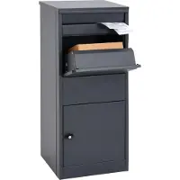 MCW Pakketdoos -G80, Pakketdoos Staande brievenbus Brievenbus maat L ~ gegalvaniseerd antraciet