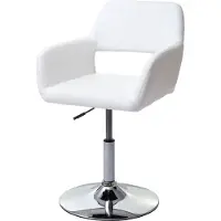 MCW Set van 6 eetkamerstoelen -A50 III, stoel keukenstoel, retro jaren 50, kunstleer ~ wit, chromen onderstel
