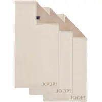 JOOP! Handdoek 'Doubleface' crème / donkerbeige
