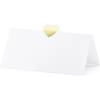 Party Deco Partydeco - Naamkaartje hartje Goud (10 stuks)