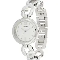 GUESS Analoog horloge 'Empower' zilver / wit