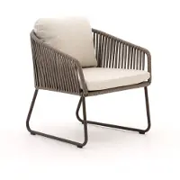 Yoi Tuinstoel Caleria Low Dining Bronze Wool White