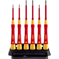 Wiha 42989 6-delige FijnSchroevendraaierset PicoFinish Electric Sleufkop Met Houder