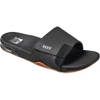 Reef Fanning Slideblack/Silver Heren Slippers - Zwart/Zilver - Maat 40